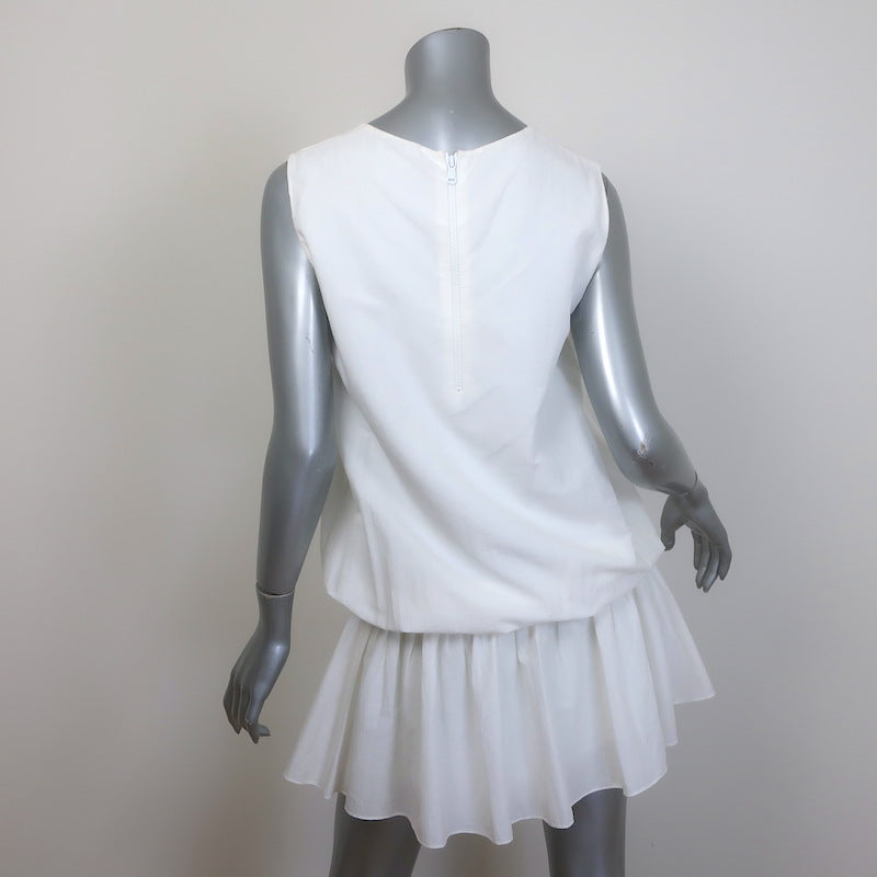 Brunello Cucinelli Monili-Pocket Blouson Mini Dress White Size Medium