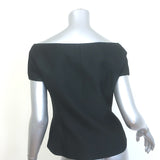 Christian Dior Off the Shoulder Double Breasted Top Black Silk-Blend Size US 6