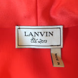 Lanvin Draped Satin Cap Sleeve Romper Coral Red Size 36