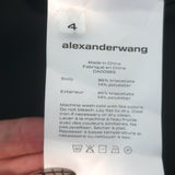 T by Alexander Wang Wet Shine Midi Skirt Black Satin Size 4