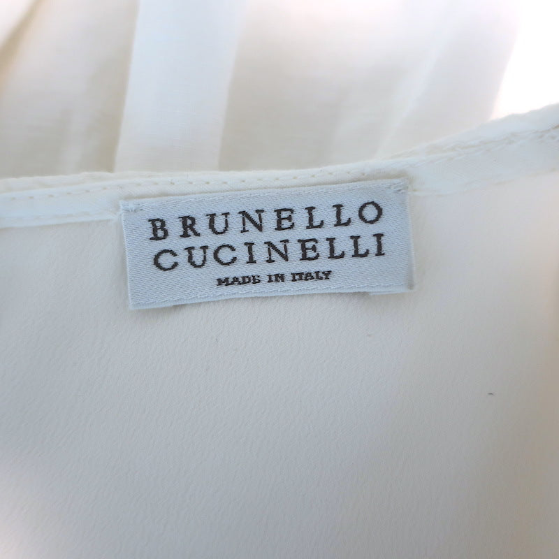 Brunello Cucinelli Monili-Pocket Blouson Mini Dress White Size Medium