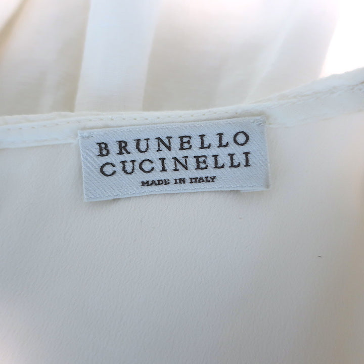 Brunello Cucinelli Monili-Pocket Blouson Mini Dress White Size Medium