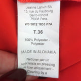 Lanvin Draped Satin Cap Sleeve Romper Coral Red Size 36