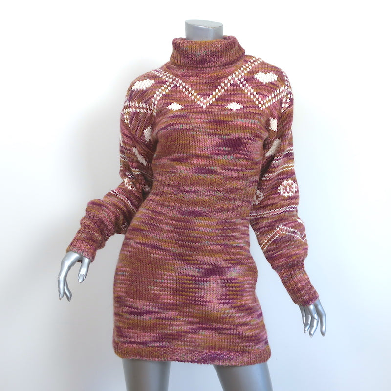 LoveShackFancy Turtleneck Dress Pacifica Pink Intarsia Knit Size Extra Celebrity Owned LoveShackFancy Turtleneck Dress Pacifica Pink Intarsia Knit Size Extra Celebrity Owned