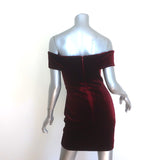 Nicholas Off the Shoulder Velvet Mini Dress Burgundy Size US 4