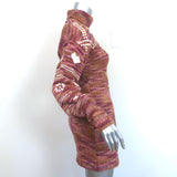 LoveShackFancy Turtleneck Dress Pacifica Pink Intarsia Knit Size Extra Small