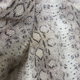 Chloe Scarf-Neck Snakeskin Print Blouse Cream/Gray Silk Size 42 Long Sleeve Top