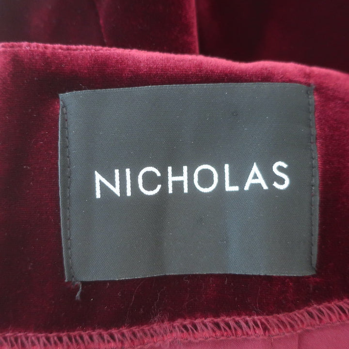 Nicholas Off the Shoulder Velvet Mini Dress Burgundy Size US 4