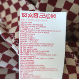 Marni Checkered Pussy Bow Blouse Burgundy & Beige Silk Size 42 Long Sleeve Top