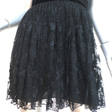 A.L.C. Mini Dress Black Velvet & Bird-Embroidered Lace Size 6