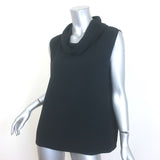 The Row Galya Cowl Neck Sleeveless Top Black Stretch Crepe Size 6