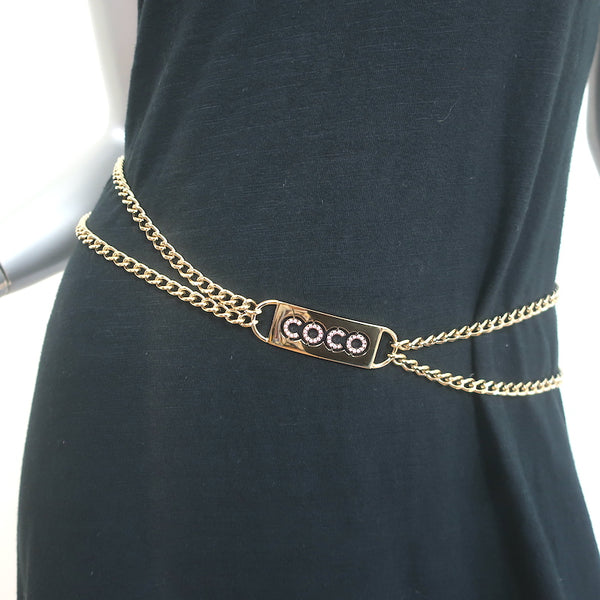 CHANEL Vintage Peach Tweed Belt with Silver Clasp Waist Band 1980s Vintage CHANEL Brown Leather Belt With Gold Tone  main image 2