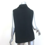 The Row Galya Cowl Neck Sleeveless Top Black Stretch Crepe Size 6