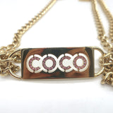 Chanel 02P Coco Name Plate Chain Belt Pink Crystals
