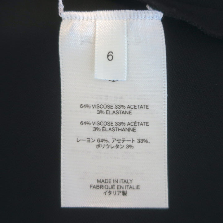 The Row Galya Cowl Neck Sleeveless Top Black Stretch Crepe Size 6