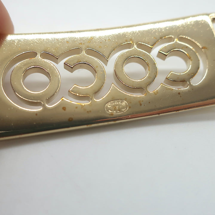 Chanel 02P Coco Name Plate Chain Belt Pink Crystals