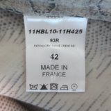 Chloe Scarf-Neck Snakeskin Print Blouse Cream/Gray Silk Size 42 Long Sleeve Top