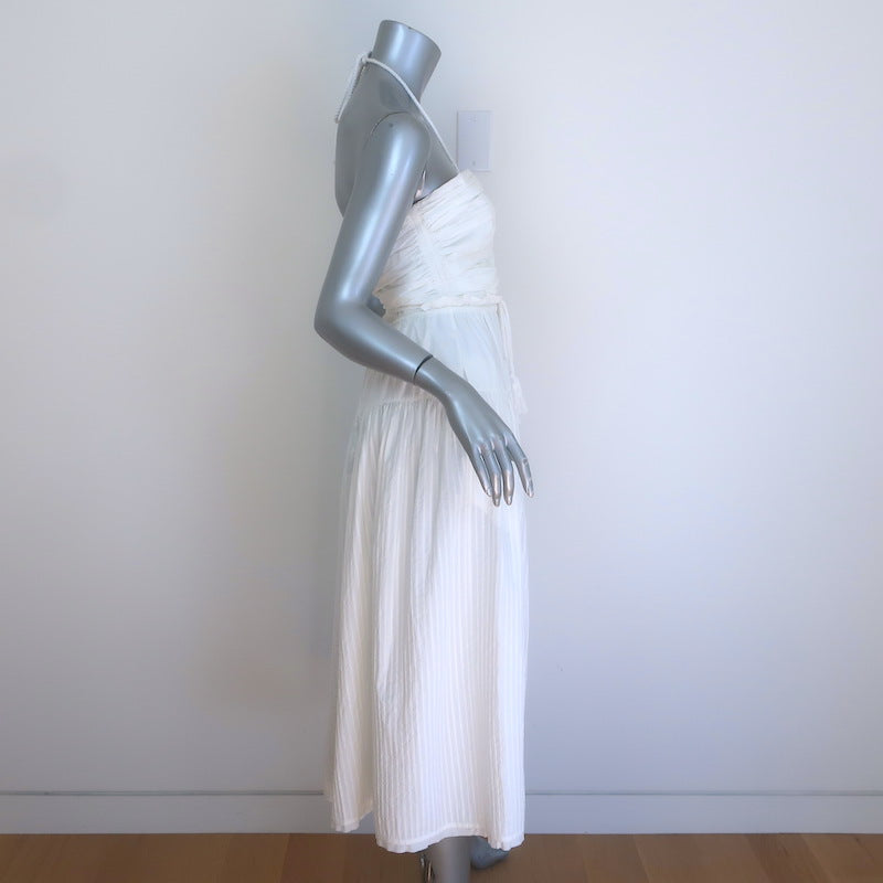 Ulla Johnson Emmaline Cutout Midi Halter Dress White Cotton Size 4 NEW