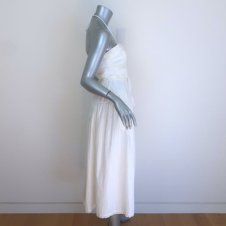 Ulla Johnson Emmaline Cutout Midi Halter Dress White Cotton Size 4 NEW