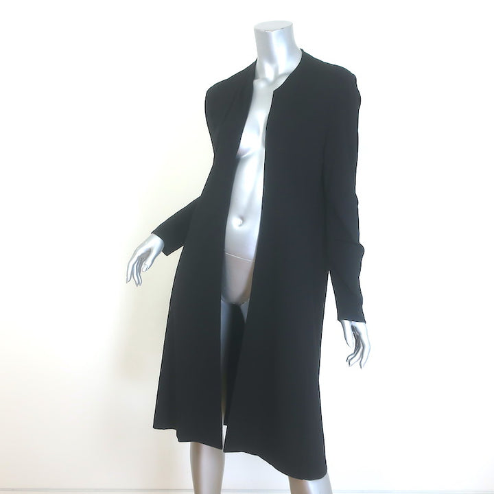 Peter Cohen Stretch Jersey Open-Front Coat Black Size Small