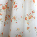 Celine Ruched Floral Print Georgette Midi Dress Ivory Silk Size 38