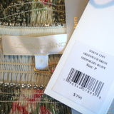 LoveShackFancy Smocked Mini Dress Greenwich Gold Floral Print Size Petite NEW