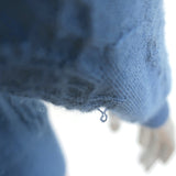 Hermes Embroidered Knit Sweater Blue Size 38 V-Neck Pullover