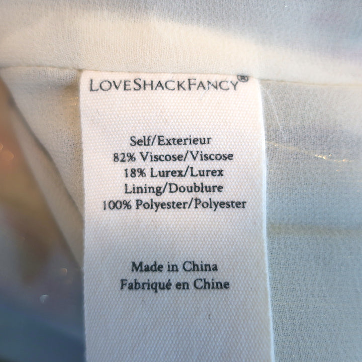LoveShackFancy Smocked Mini Dress Greenwich Gold Floral Print Size Petite NEW