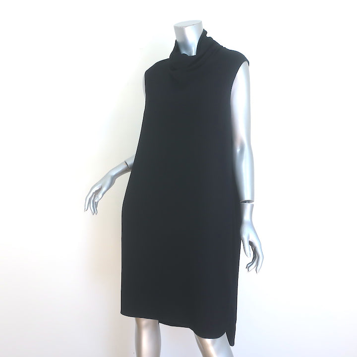 The Row Dorma Sleeveless Cowl Neck Dress Black Stretch Crepe Size Large