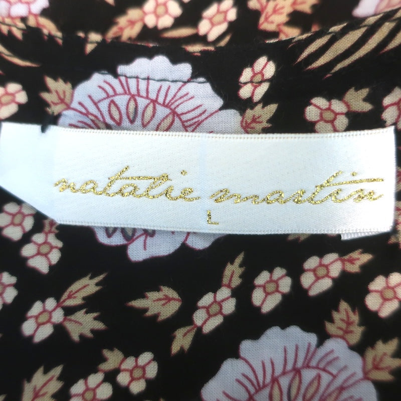 Natalie Martin Kate Maxi Wrap Dress Black Floral Print Size Large