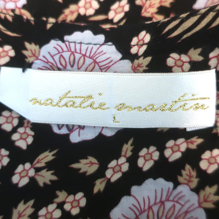 Natalie Martin Kate Maxi Wrap Dress Black Floral Print Size Large