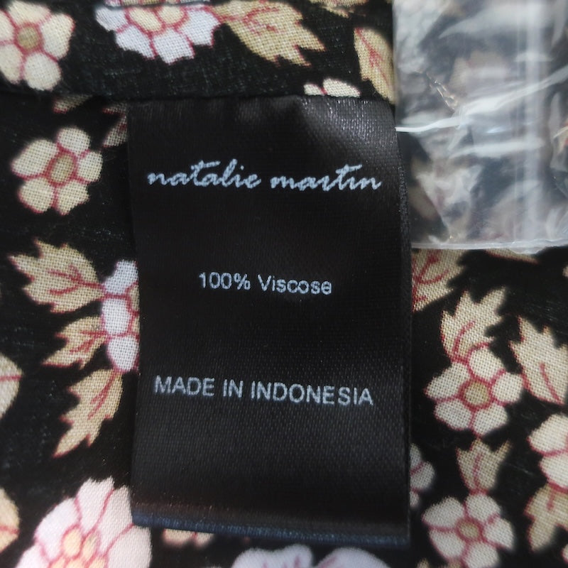 Natalie Martin Kate Maxi Wrap Dress Black Floral Print Size Large