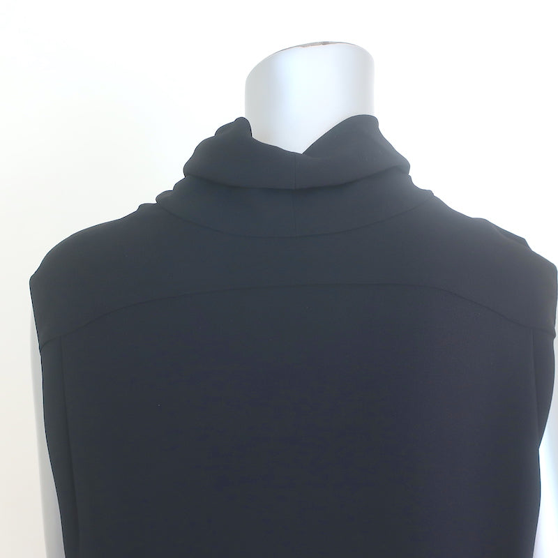 The Row Dorma Sleeveless Cowl Neck Dress Black Stretch Crepe Size Large