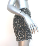 MOTHER The Vagabond Mini Fray Skirt Gray Leopard Print Stretch Denim Size 27