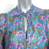 Baum und Pferdgarten Mini Dress Arvilla Blue Metallic Floral Print Size 34 NEW