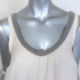 Brunello Cucinelli Monili-Neck Sleeveless Maxi Dress Cream Chiffon Size Small