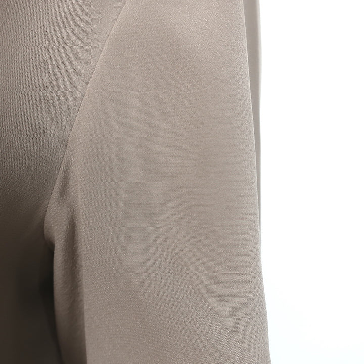 Joseph Rubin Short Sleeve Top Taupe Crepe de Soie Silk Size 38