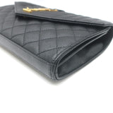 Saint Laurent Envelope Triquilt Wallet on Chain Bag Grain de Poudre Leather NEW