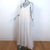 Brunello Cucinelli Monili-Neck Sleeveless Maxi Dress Cream Chiffon Size Small