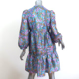 Baum und Pferdgarten Mini Dress Arvilla Blue Metallic Floral Print Size 34 NEW