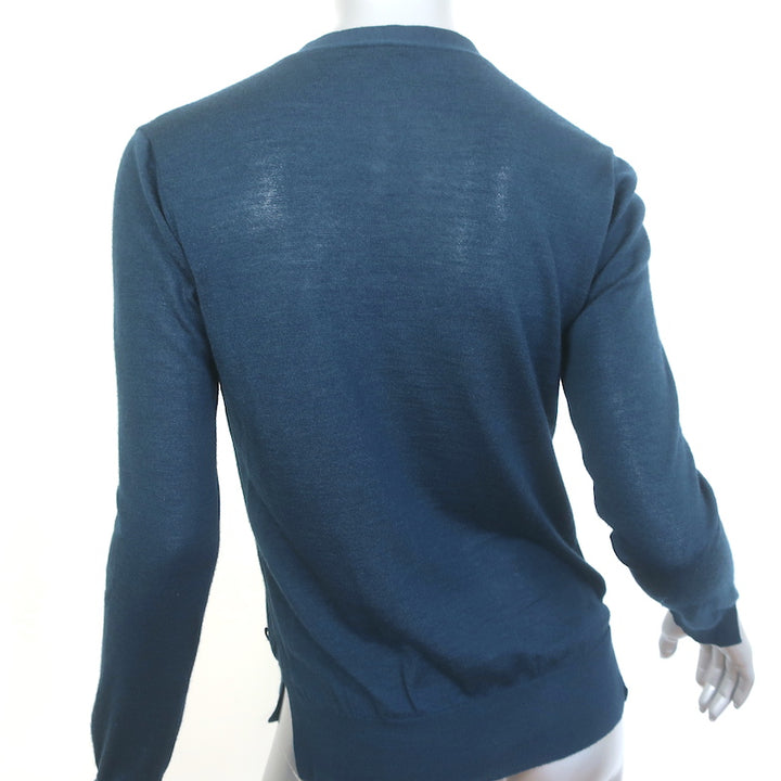 Loro Piana Cardigan Navy Cashmere-Silk Size 40 V-Neck Sweater