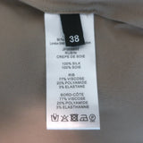 Joseph Rubin Short Sleeve Top Taupe Crepe de Soie Silk Size 38