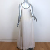Brunello Cucinelli Monili-Neck Sleeveless Maxi Dress Cream Chiffon Size Small