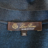 Loro Piana Cardigan Navy Cashmere-Silk Size 40 V-Neck Sweater