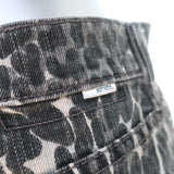 MOTHER The Vagabond Mini Fray Skirt Gray Leopard Print Stretch Denim Size 27