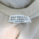 Brunello Cucinelli Monili-Neck Sleeveless Maxi Dress Cream Chiffon Size Small
