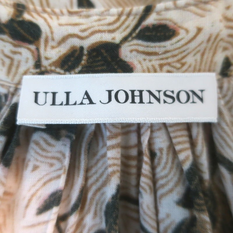 Ulla Johnson Biarritz Tunic Dress Beige Floral Print Cotton-Blend Size Medium