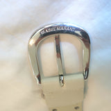 Isabel Marant Zap Studded Leather Belt White Size 30