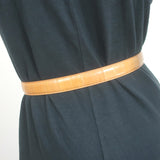 Alessandra Rich Crystal Buckle Eel Skin Belt Tan Size Small