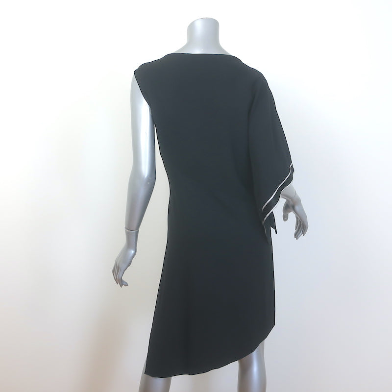 Vionnet Asymmetric One-Shoulder Dress Black Crepe Size 42